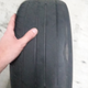 Only one tire is like this. Another is pretty worn but usable. And then two are like new. So I’ll just toss the two worst tires and keep my two best ones